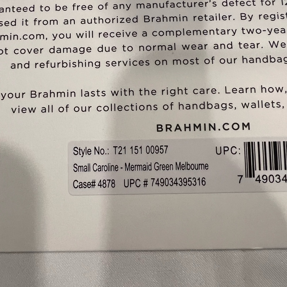 NWOT Brahmin Small Caroline & Veronica Wallet Set in Mermaid Green - Picture 13 of 13